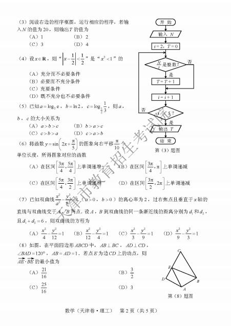 2018年天津高考數(shù)學(xué)理試題