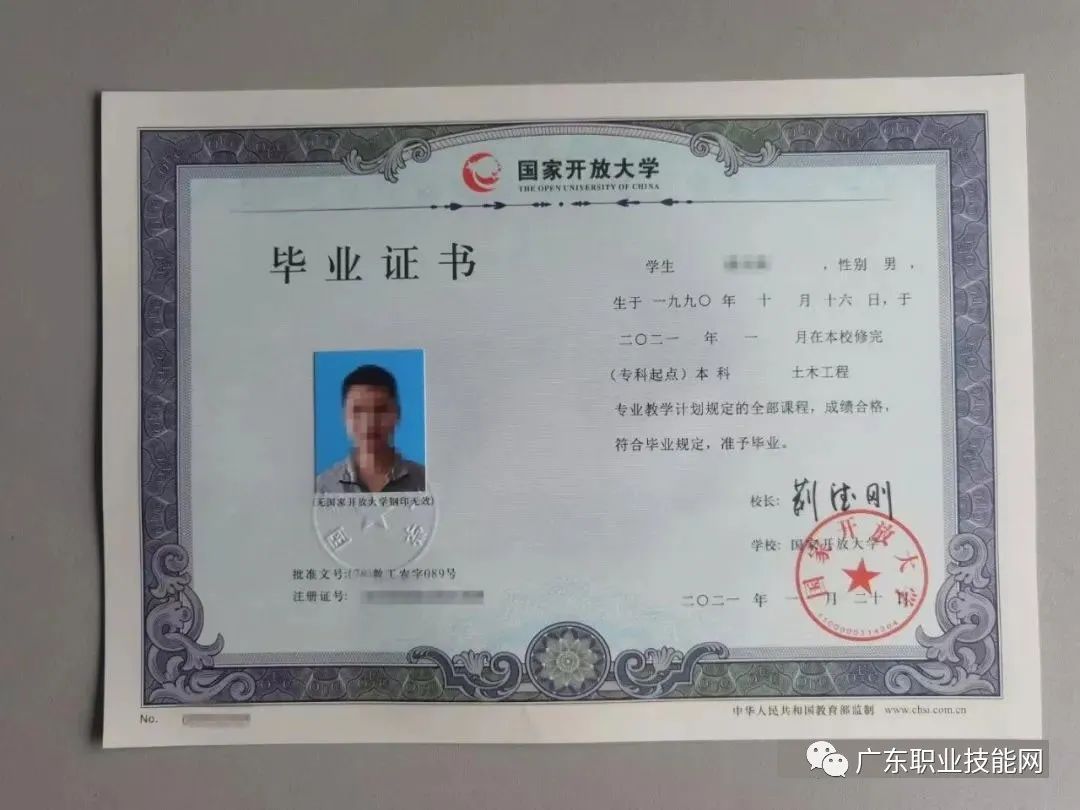 國(guó)家開(kāi)放大學(xué)畢業(yè)證書