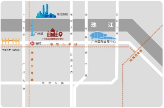 廣州市紡織服裝職業(yè)學(xué)校赤崗校區(qū)路線圖